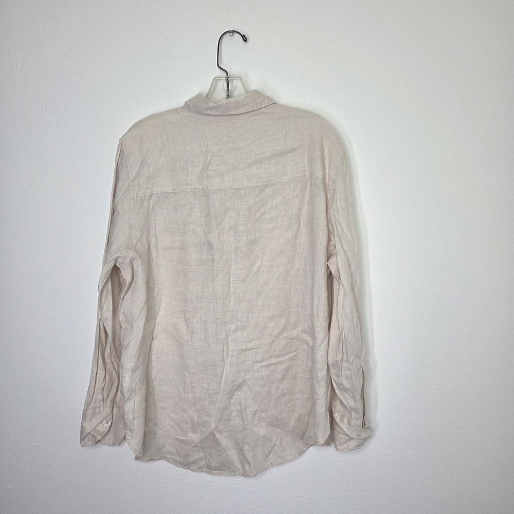 H&M Beige Button-Up Linen Shirt - Picture 5 of 6